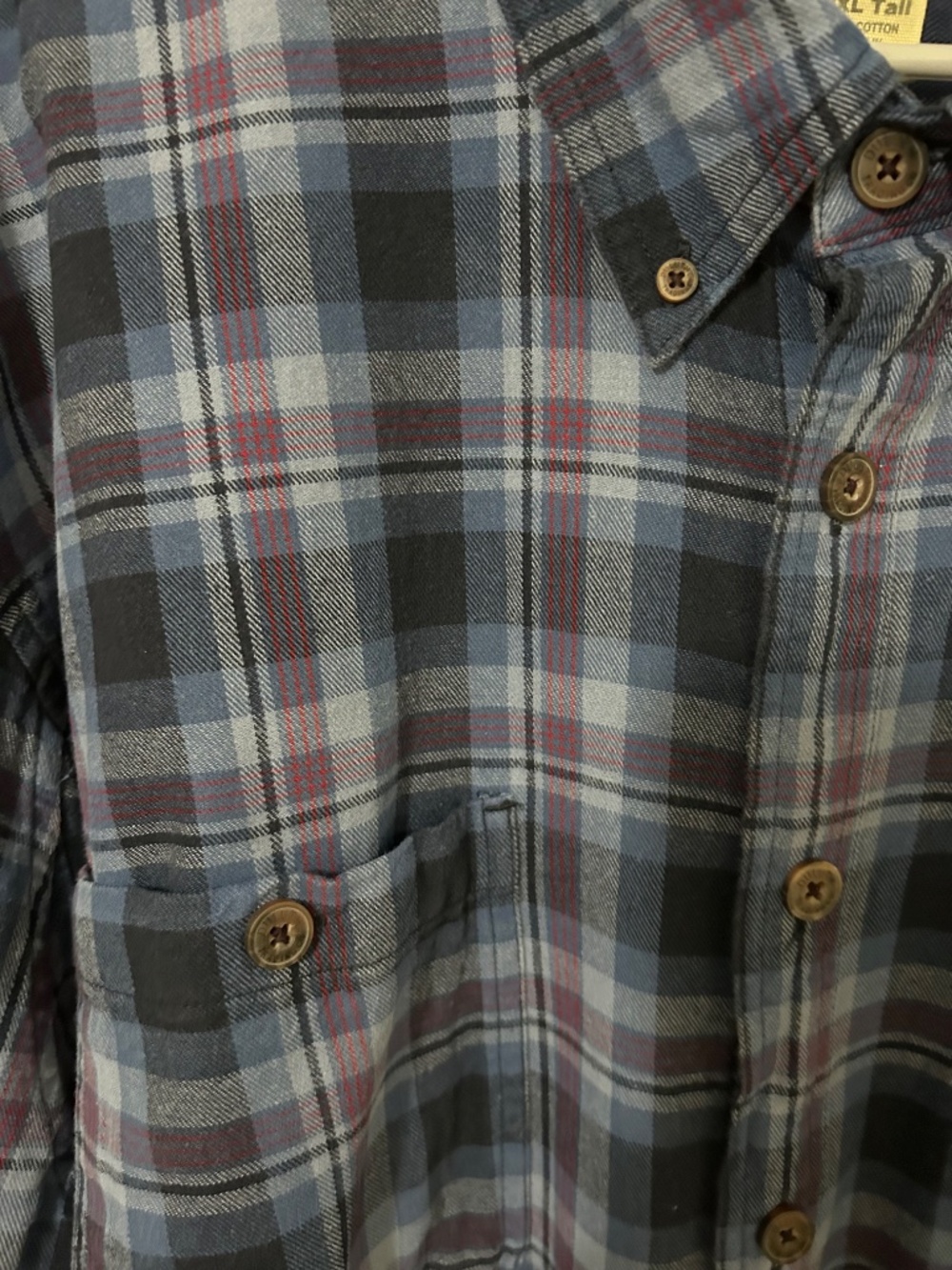 Duluth Trading Co. Men's 2XL Tall Plaid Flannel Shirt Long Sleeve Cotton - Picture 7 of 13